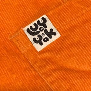 Lucy and Yak Dungarees - burnt orange, corduroy